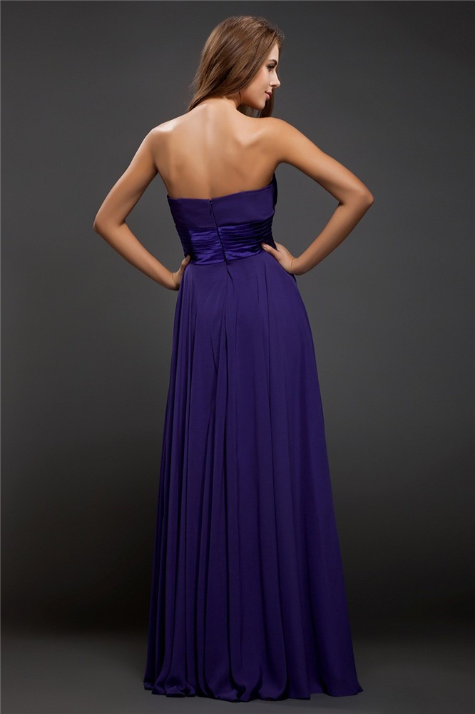 Sheath/Column Sweetheart Beading Sleeveless Long Chiffon Dresses 6772