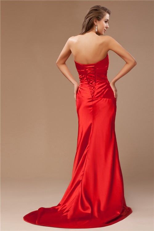 Trumpet/Mermaid Strapless Beading Long Sleeveless Taffeta Dresses 7409