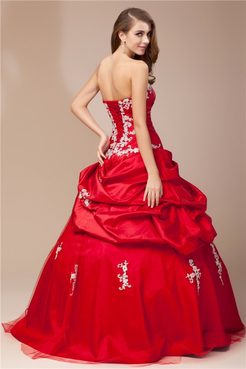 Ball Gown Sweetheart Sleeveless Beading Lace Long Taffeta Net Dresses 5768