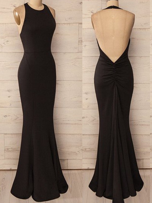 Trumpet/Mermaid Halter Sleeveless Floor-Length Spandex Dresses 7048