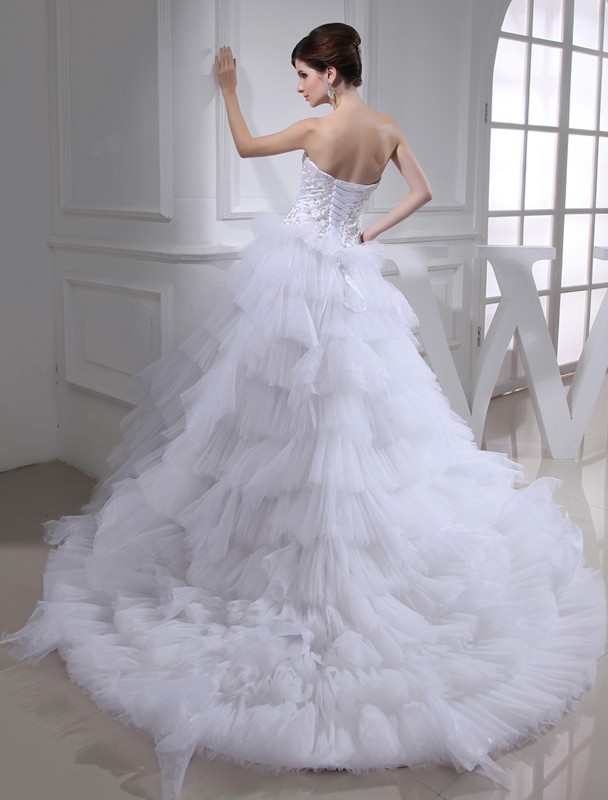 A-Line/Princess Beading Sweetheart Sleeveless Satin Wedding Dresses 2053